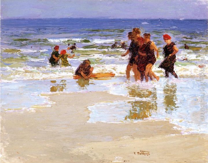 At the Seashore painting - Edward Potthast At the Seashore art painting